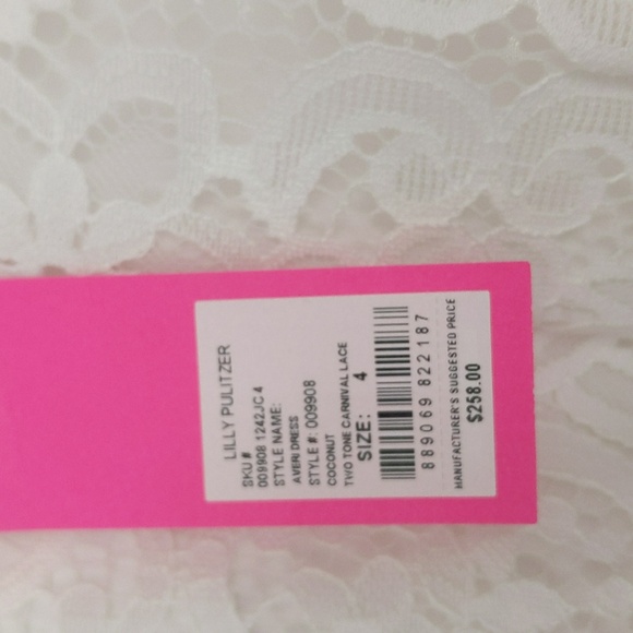 Lilly Pulitzer 🔥 NWT 🔥 Averi Dress; Style Coconut - NEVER WORN! Size 4 - Picture 4 of 14